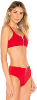 Thumbnail for your product : SKYE & staghorn Aaya Zip Front Crop Bikini Top