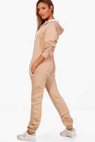 Thumbnail for your product : boohoo Contrast Pocket & Tie Zip Up Onesie