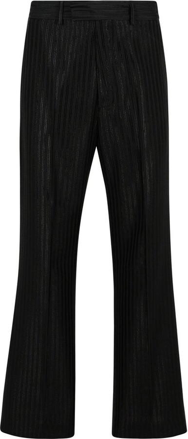 Amiri Striped Creased Flared Trousers