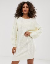 Thumbnail for your product : Fashion Union Tall oversized cable knit sweater dress