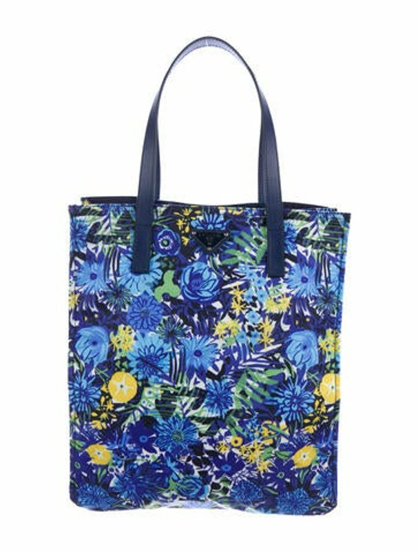 prada floral nylon tote