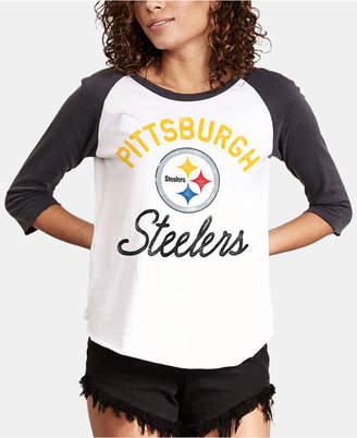 Authentic Nfl Apparel Women Pittsburgh Steelers Raglan T-Shirt