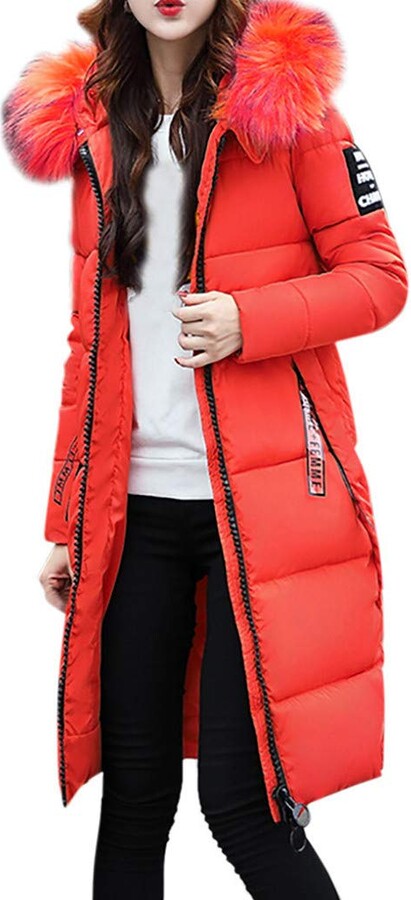 Women's Plus Size Winter Down Thickened Puffer Jacket Coat with Removable  Faux Fur Hood Collar Long Heavy Puffer Jacket Outdoor Plus Size Winter  Coats