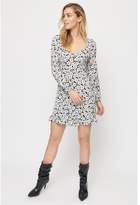 Thumbnail for your product : Dynamite Long Sleeve Sweetheart Dress Blue Cheetah