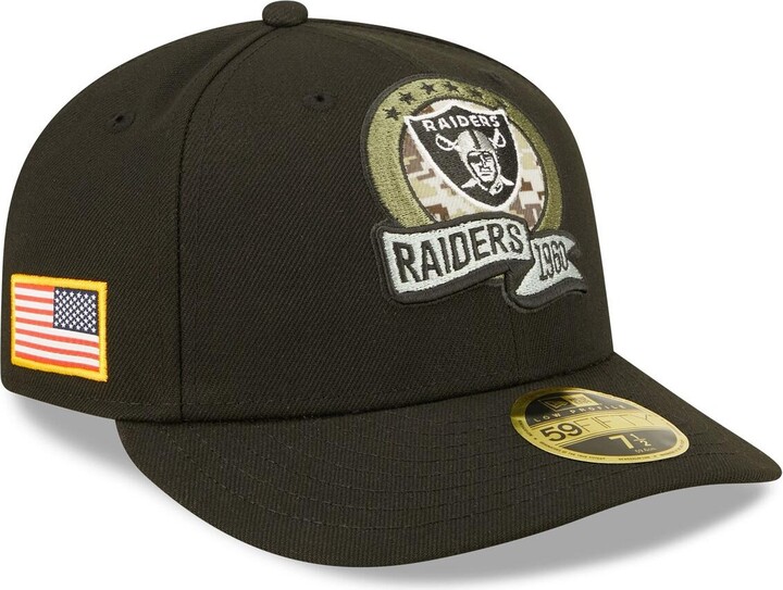 Las Vegas Raiders New Era Omaha Script Low Profile 59FIFTY Fitted Hat -  Black