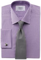 Thumbnail for your product : Charles Tyrwhitt Purple gingham check classic fit shirt