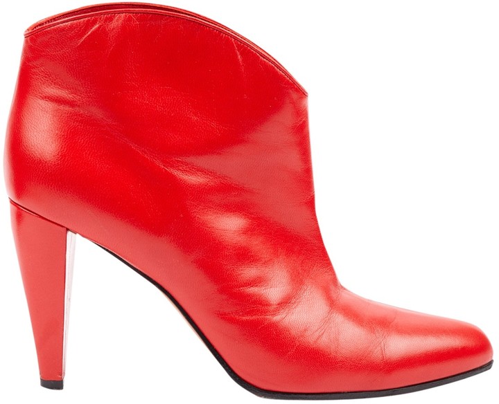 celine red boots