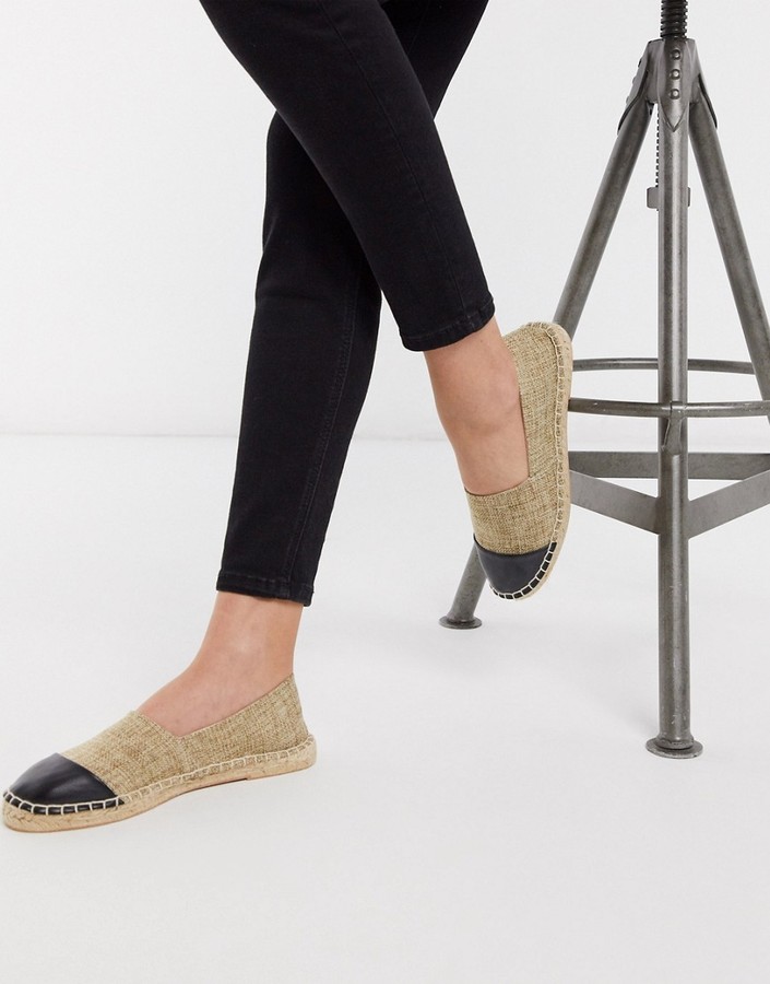 London Rebel toe cap espadrilles in natural ShopStyle