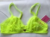 Thumbnail for your product : Juicy Couture neon yellow BRALETTE heart lace TRIANGLE BRA large NWT $28