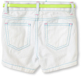 Thumbnail for your product : Children's Place White denim flower belt shorts