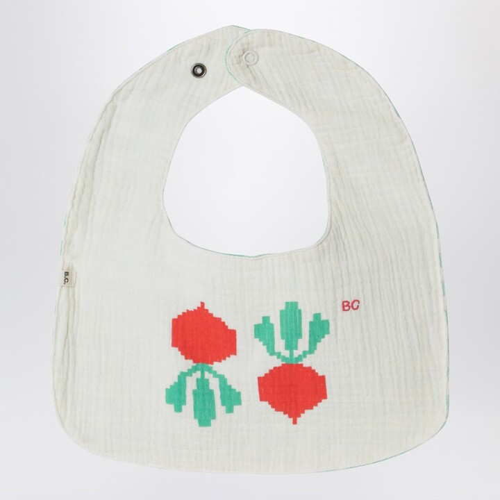 Check-pattern bib with radishes