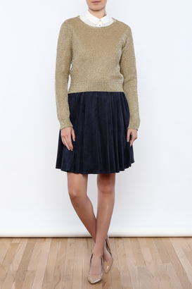 CQ By Caribbean Queen Gold Cropped Sweater