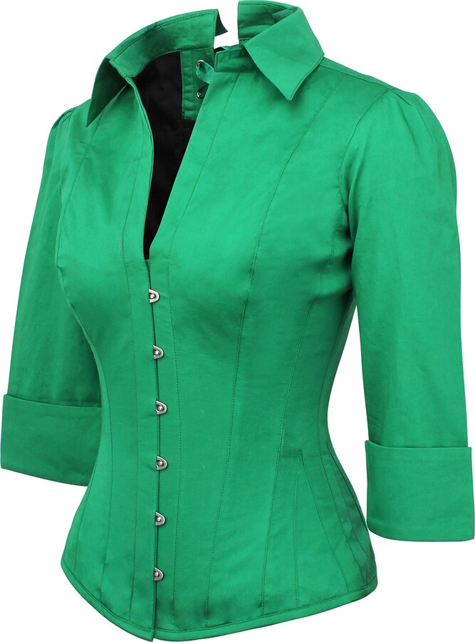 Corset Story Emerald Green Corset Shirt ShopStyle Shapewear