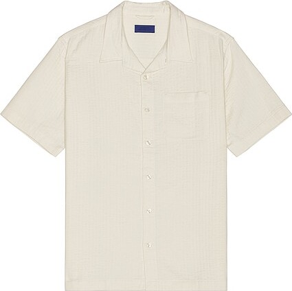 Saturdays NYC Bruce Double Layer Crinkle Short Sleeve Shirt