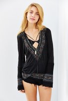 Thumbnail for your product : Urban Outfitters Ecote Embroidered Tunic Top
