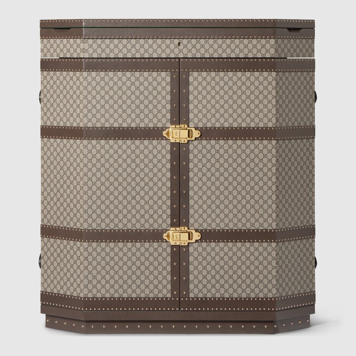 GUCCI★素敵！Aqua Demetra MOD GG Cascade Pencil CASE GUCCI Cascade green & brown Demetra logo print pencil case