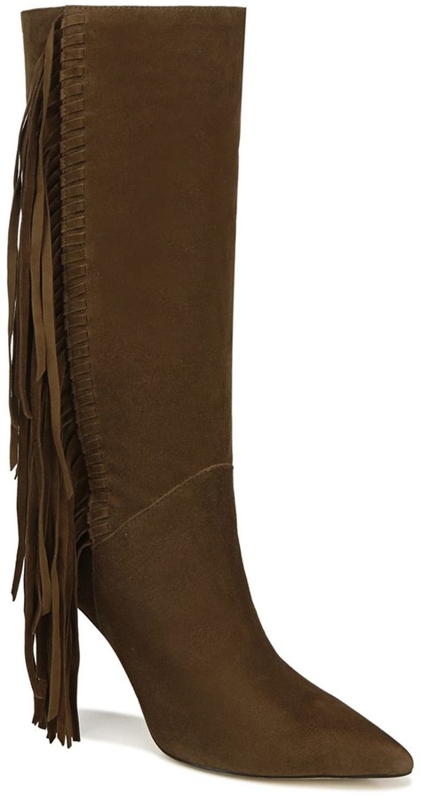 brown suede fringe boots