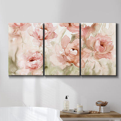 Winston Porter Santorini View Framed On Canvas 3 Pieces Print