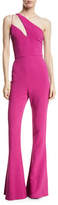 Thumbnail for your product : Cushnie Stretch Cady Flare Jumpsuit w/ Asymmetric Cutout