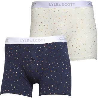 Lyle & Scott Vintage Mens Climbing Print Two Pack Boxers Assorted