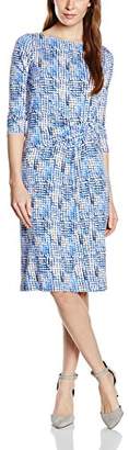 Basler Women's Blue Print Dress Pencil Checkered Long Sleeve Dress,8 (Manufacturer Size:34)