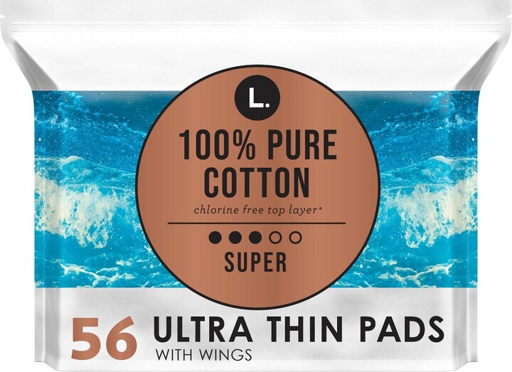 L . Pure Cotton Chlorine Free Top Layer Ultra Thin Super With Wings