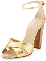 Thumbnail for your product : Giuseppe Zanotti Metallic Crisscross Sandal, Gold