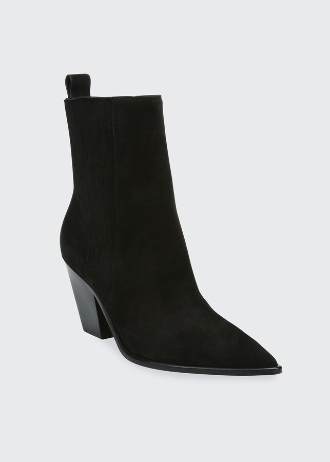 corra stacked heel bootie