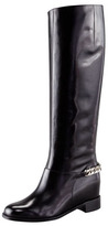 Thumbnail for your product : Christian Louboutin Cate Chain-Trim Red-Sole Knee Boot