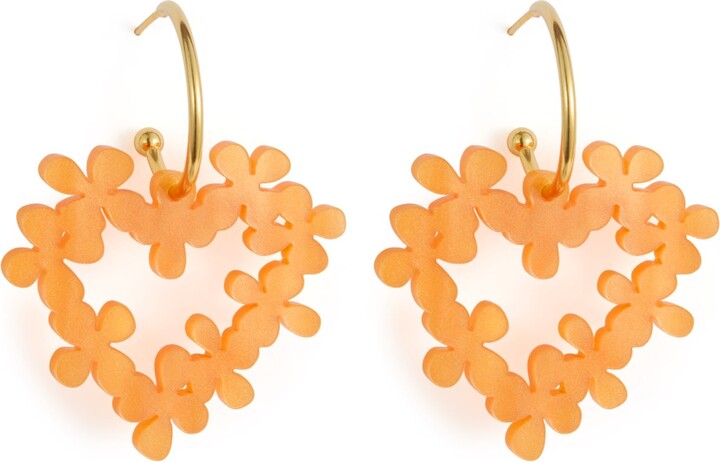 Toolally Orange / Gold Mini Hearts In Flowers - Orange & Gold Vermeil