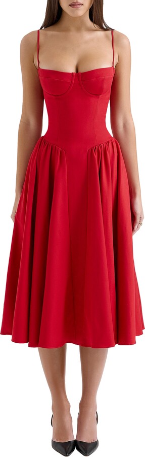 House Of CB Samaria Fit & Flare Midi Cocktail Dress