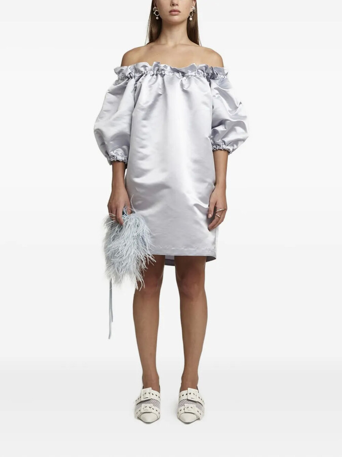 Gloria Coelho Off-Shoulder Puff-Sleeve Dress