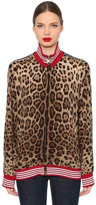Dolce & Gabbana Logo Band Leopard Jersey Sweatshirt