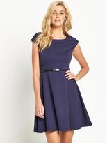 Thumbnail for your product : South Tall Ponte Belted Skater Dress