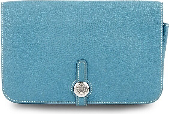 Authentic Hermes Blue Vintage Leather Clutch Messenger Bag – Paris Station  Shop