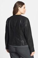 Thumbnail for your product : Halogen Front Zip Leather Jacket (Plus Size) (Online Only)