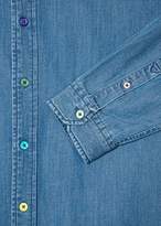 Thumbnail for your product : Paul Smith Men's Slim-Fit Indigo Denim Shirt With Multi-Colour Buttons