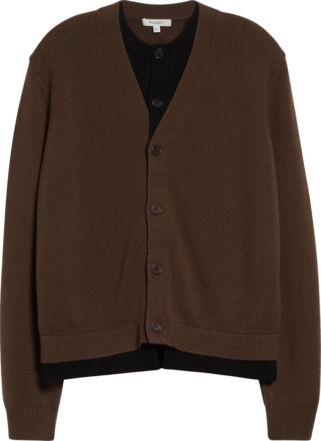 J.W.Anderson Contrast Layered Wool & Cashmere Cardigan