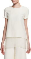 Thumbnail for your product : Ralph Lauren Collection Layered-Hem Short-Sleeve Top, Cream