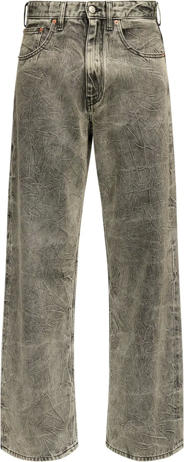 MM6 MAISON MARGIELA Crinkled-Finish Wide-Leg Jeans