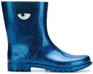 Chiara Ferragni Glitter Eye Printed Boots