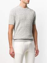 Thumbnail for your product : Brunello Cucinelli cable knit short sleeve sweater