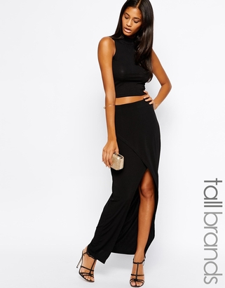 Glamorous Tall Jersey Maxi Skirt With Front Split