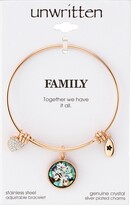 Thumbnail for your product : Unwritten Family Tree Inlay Charm Bangle Stainless Steel Bracelet in Rose Gold-Tone with Silver Plated Charms