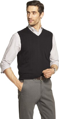 Izod Mens Premium Essentials Solid V-Neck 12 Gauge Sweater Vest Discontinued 