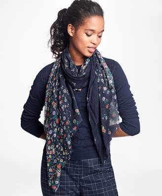 Brooks Brothers Floral-Print Oblong Scarf