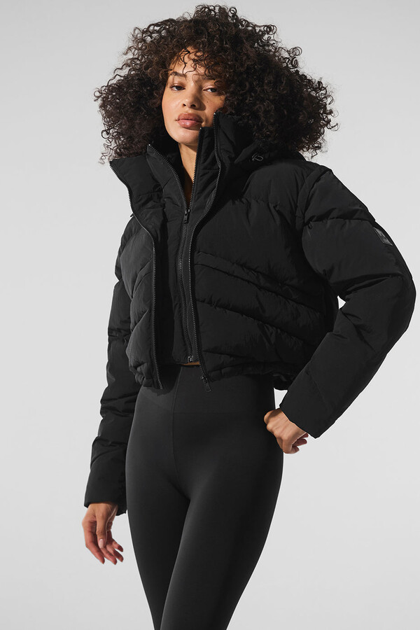 Alo | Glacier Puffer Jacket in Black, Size: 2XS