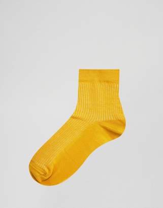 ASOS Design Plain Ribbed Ankle Socks