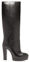 Thumbnail for your product : Gucci Britney Platform Leather Knee Boots - Black