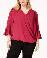 Thumbnail for your product : INC International Concepts Plus Size Bell-Sleeve High-Low Blouse, Created for Macy's